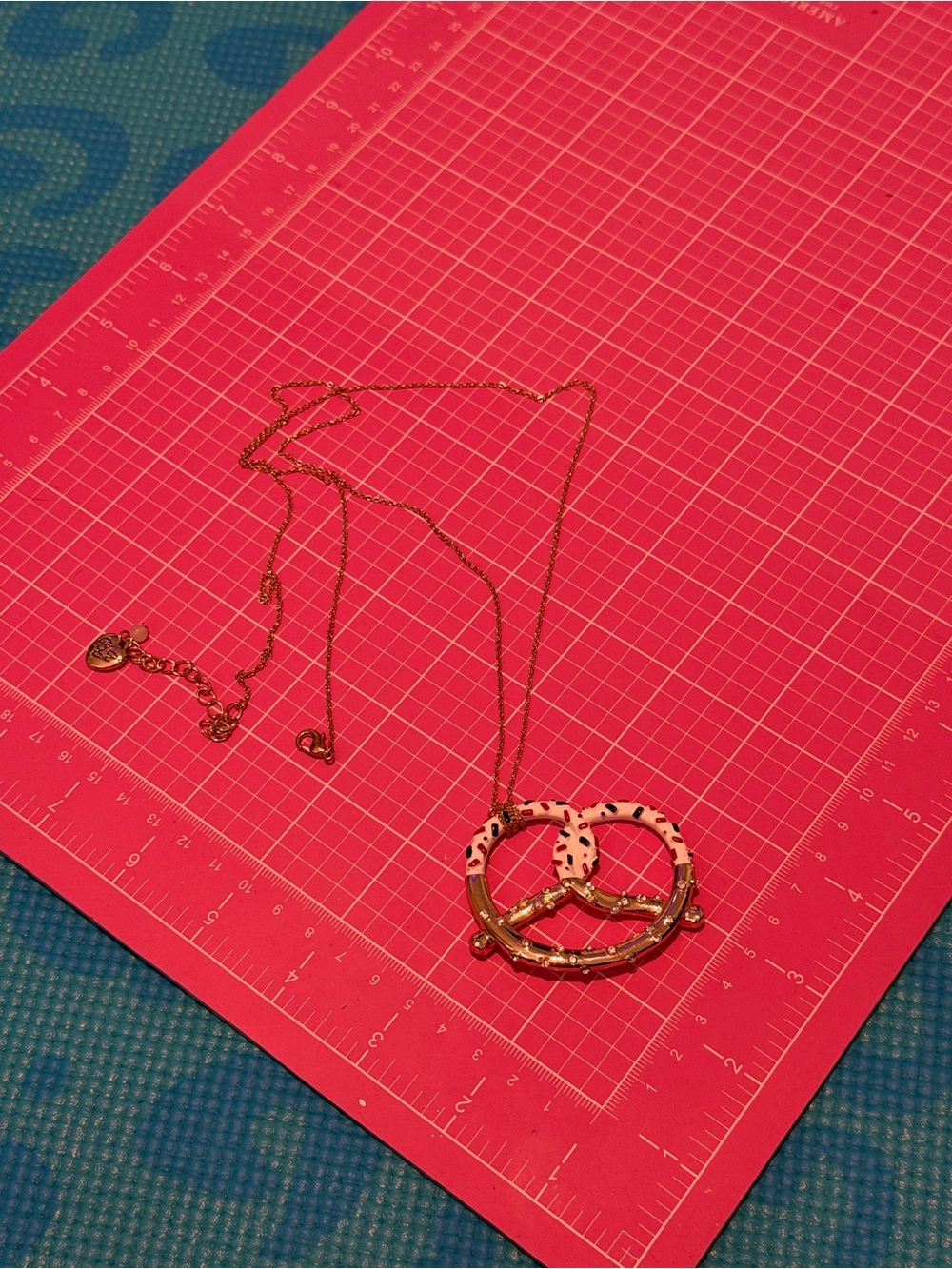 Betsey Johnson Gold White chocolate pretzel 🥨 dipped with sprinkles necklace
